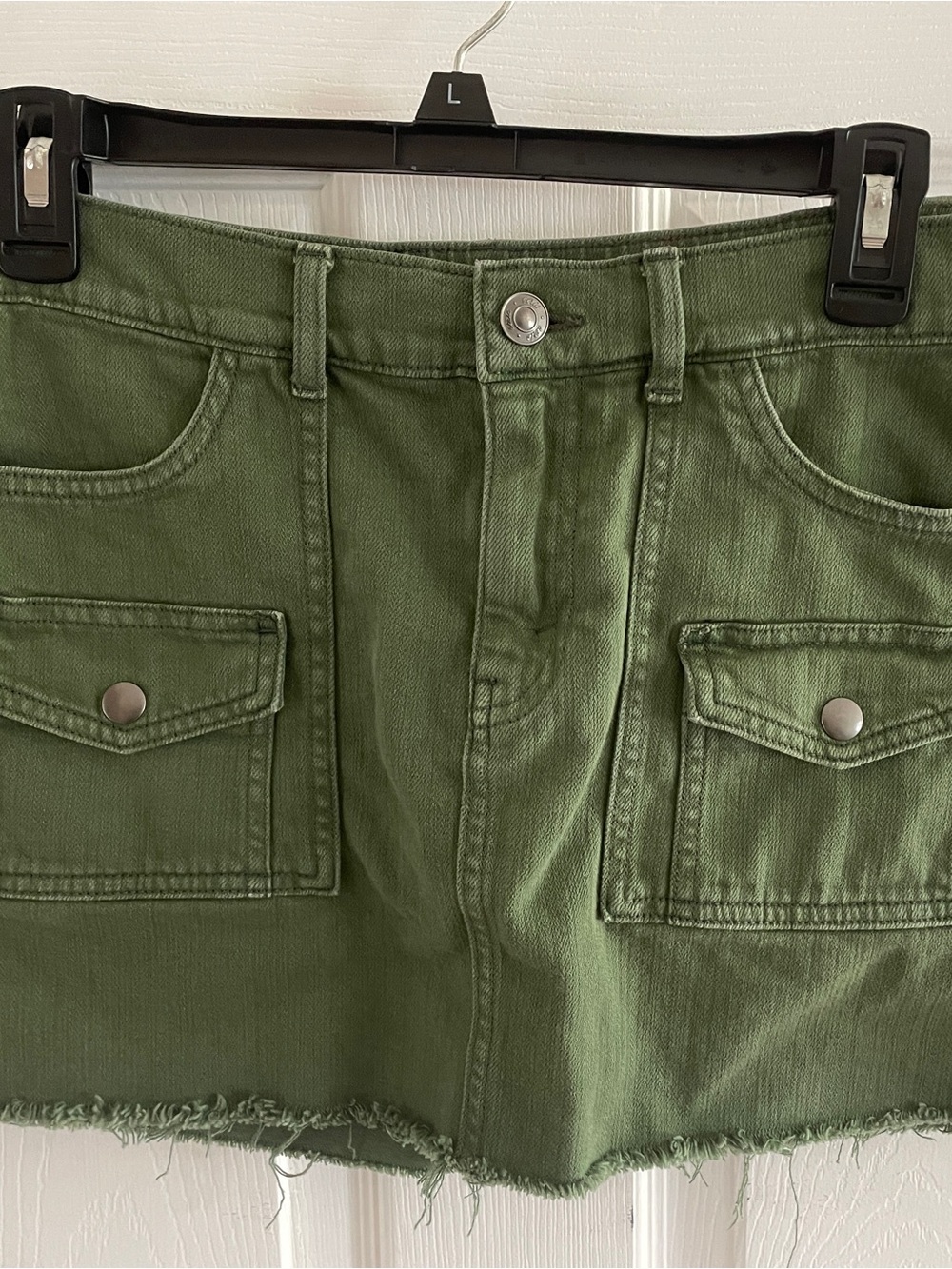 Aerie Green Denim Mini Skirt Small S Pockets Great Condition.